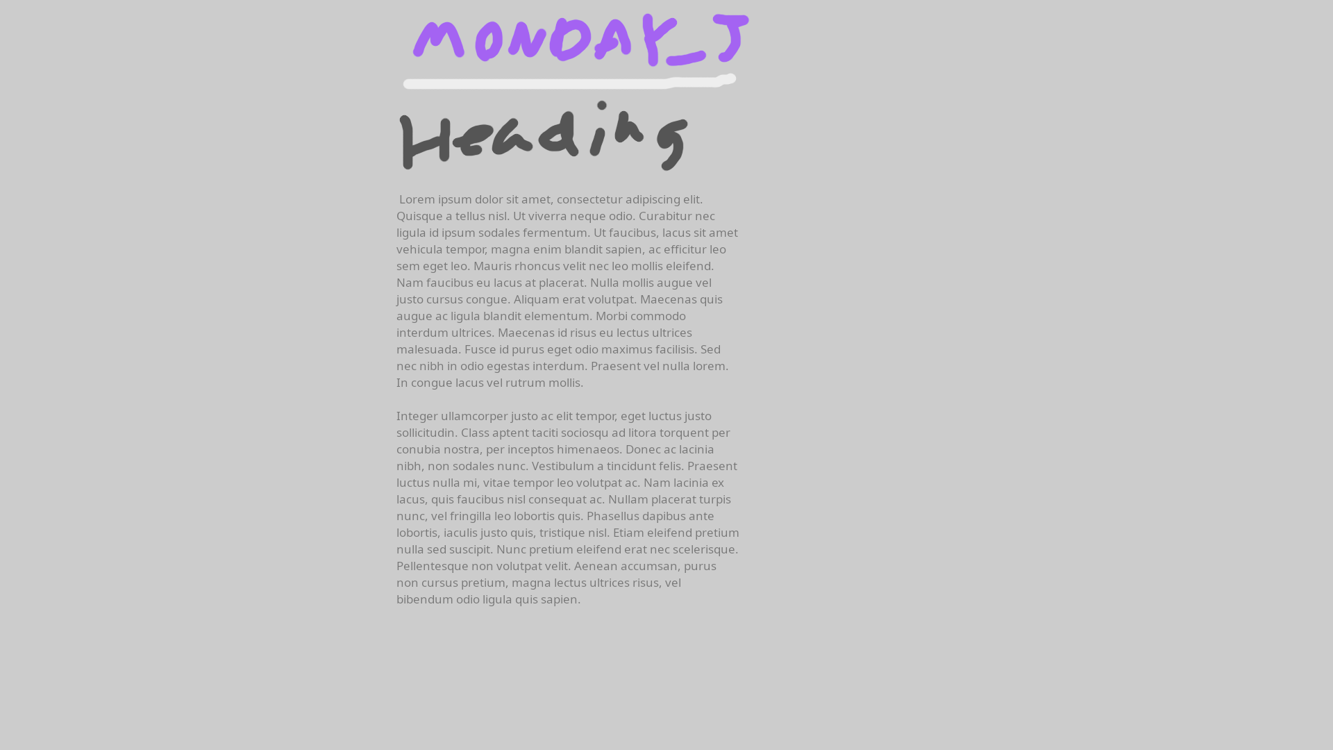 A sketch showing a website layout